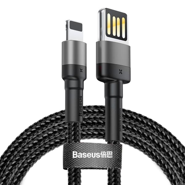 BASEUS kabel USB A till Lightning 2,4A Cafule CALKLF-GG1 1 m svart grå