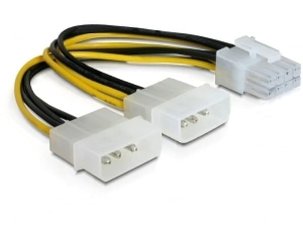 Delock ATX-virtasovitin 2x 5.25\" -> 8-pin (PCIe)