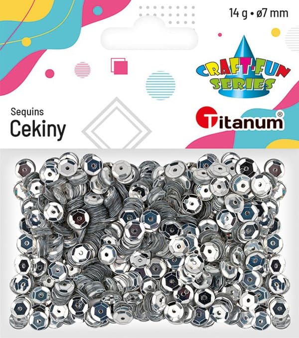 7 mm:n metallinhopeiset paljetit