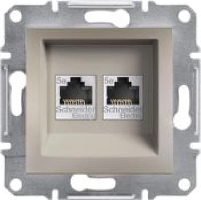 ASFORA Computerstikdåse 2x kat.5e UTP uden ramme, bronze EPH4400169
