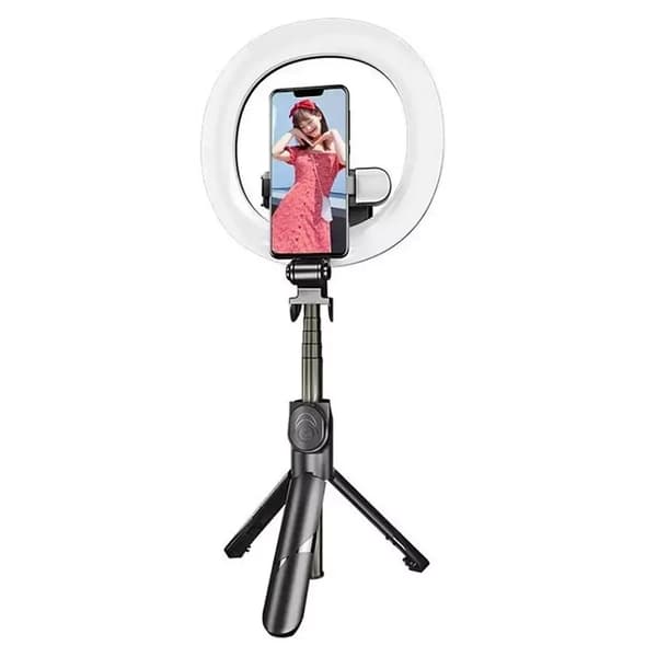 Puluz selfie-stang/stativ med dobbelt LED-lys