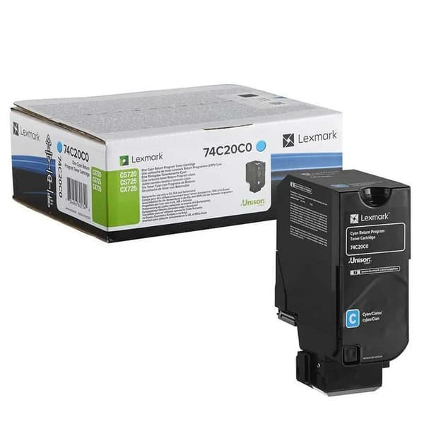 Väriaine Lexmark 74C20C0 Syaani