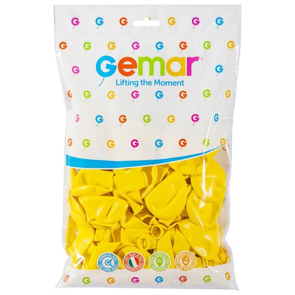 Ilmapallot G90 pastelli 10' keltainen 02/100