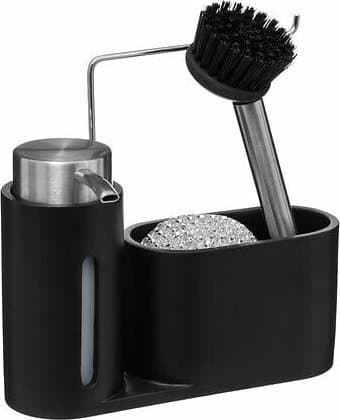 5five Opvaskemiddeldispenser + børste + tråd, farve sort