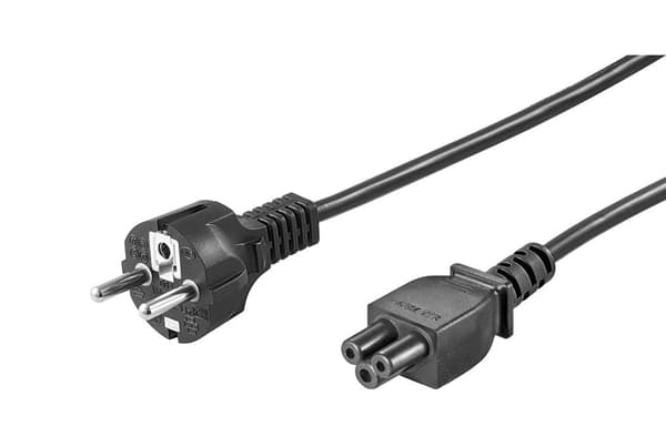 MicroConnect strømkabel CEE 7/7 - C5 1,8m sort, H05VV-F3x0.75mm2 CU, han-hun