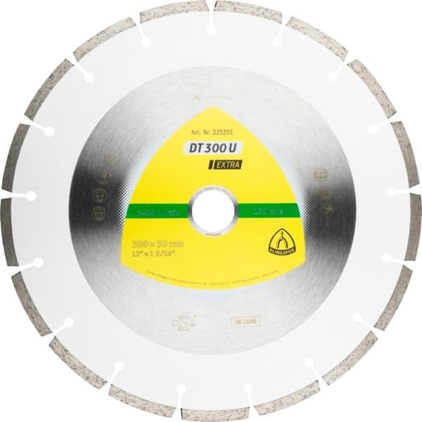 KLINGSPOR SEGMENTOITU TIMANTTILEVY 350mm x 2,8mm x 25.4mm DT300U UNIVERSAL
