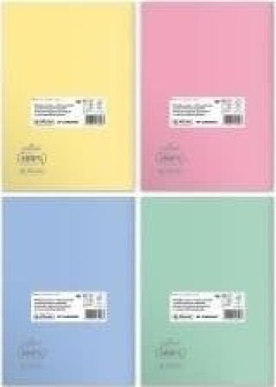 Anteckningsbok B5/60K rutad Eco PP Pastellfärger (5st)