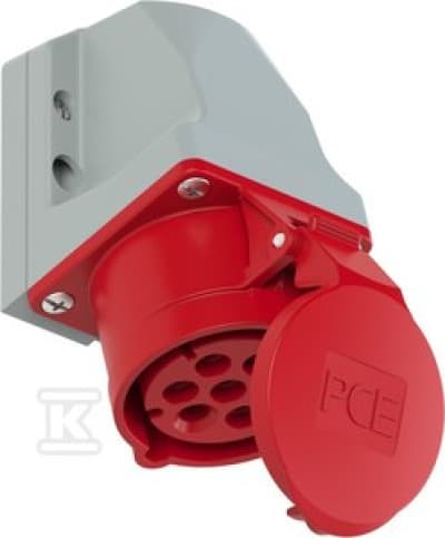 Teräspistorasia 16A 7P 400V punainen IP44 117-6V