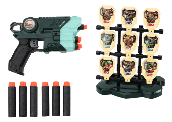 Pistol med skjold + pile grøn