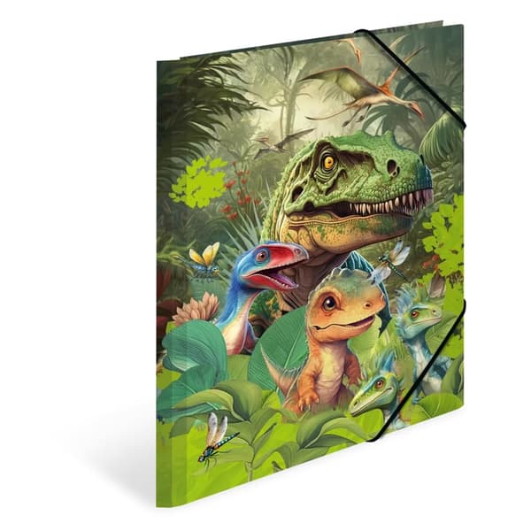A4 dokumentmappe med elastikker Dinosaurer