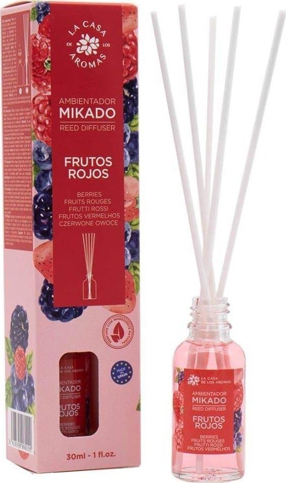 LA CASA DE LOS Aromas_Mikado doftpinnar Röda bär 30ml