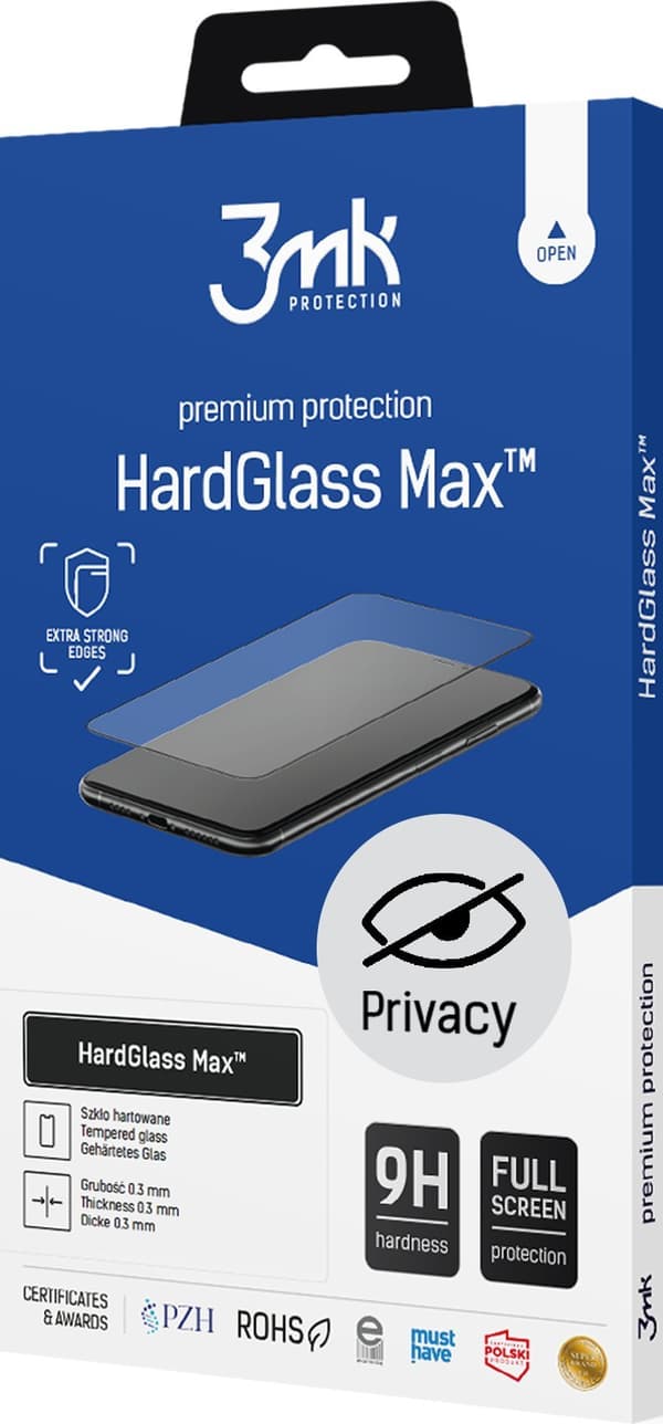 3MK HARDGLASS MAX PRIVACY SAM A55 5G SVART, HELSKÄRMSGLAS