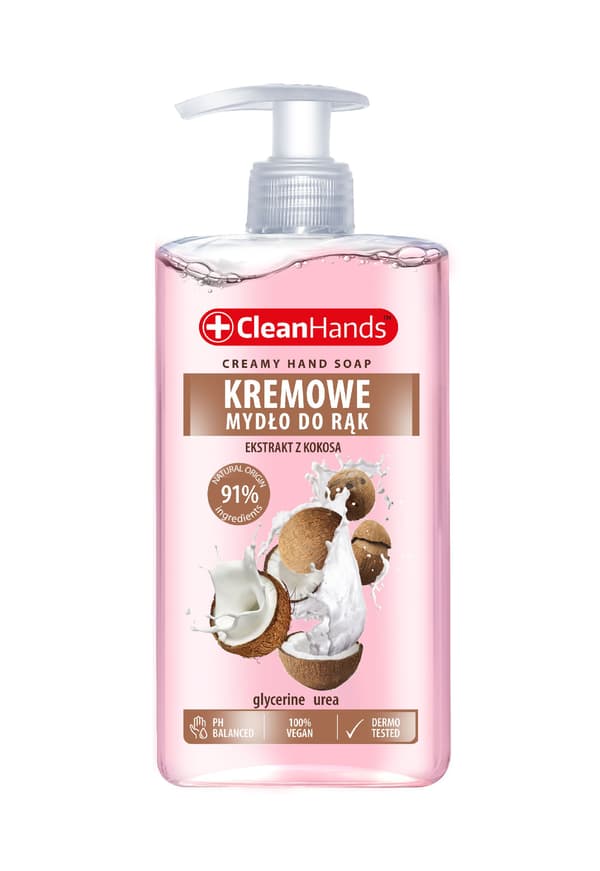CLEAN HANDS Cremet kokos flydende sæbe 300 ml