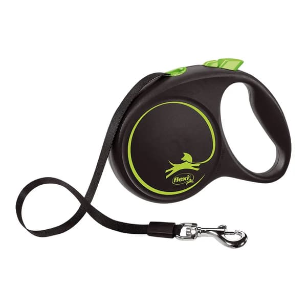 Hundkoppel Flexi BLACK DESIGN 5 m Storlek S Grön