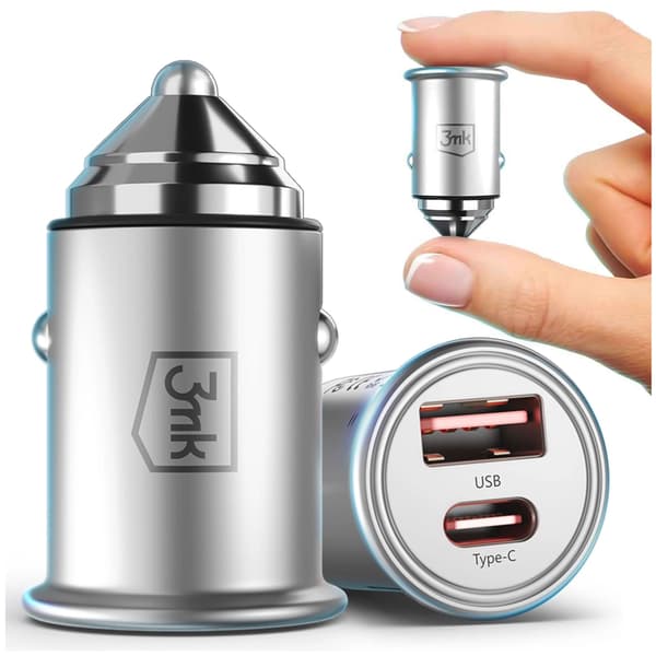 3MK HYPERCAR OPLADER 45W BILOPLADER 1XUSB-A + 1XUSB-C