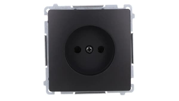 Simon Basic stickpropp utan jord (modul) 16A, 250V, skruvterminaler svart BMG1.01/49