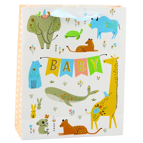 Presentpåse med inskription Baby Animals 32 x 26 x 10 cm