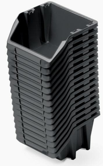 ROSKAKORIT 4 BINEER LYHYT 16 KPL MUSTA 234x77x92mm