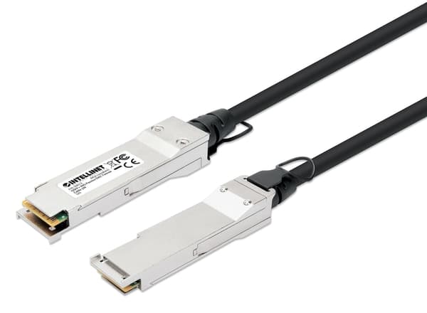 Intellinet 508513 InfiniBand/fibre optic cable 2 m QSFP+ Sort, Sølv