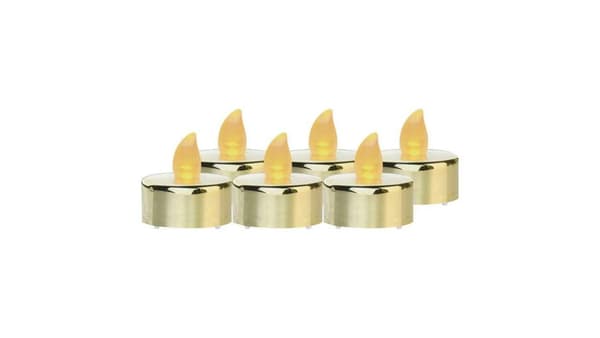 Värmeljusringar guld 6x CR2032, vintage, set om 6 st DCCV13