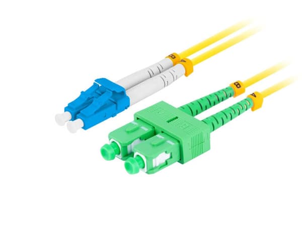 Lätt luftpatchkabel sm lc/upc-sc/apc duplex 3.0mm lszh g657a1 2m gul