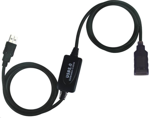 USB-kaapeli PremiumCord USB-A - USB-A 10 m musta (ku2rep10)