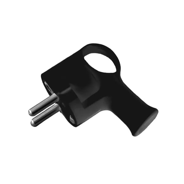 Elgotech Endestik med øre med/u 16A 250V UNISCHUKO sort (WT-40-2)