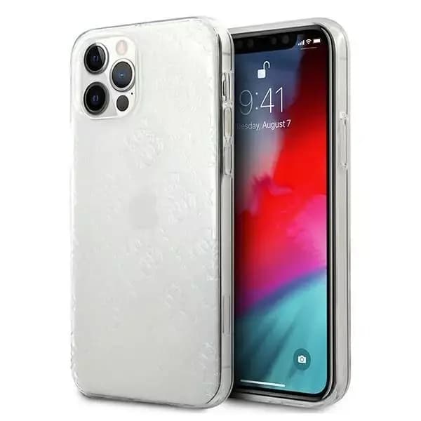 Guess GUHCP12L3D4GTR iPhone 12 Pro Max 6,7\" transparent hårt skal 4G 3D Pattern Collection