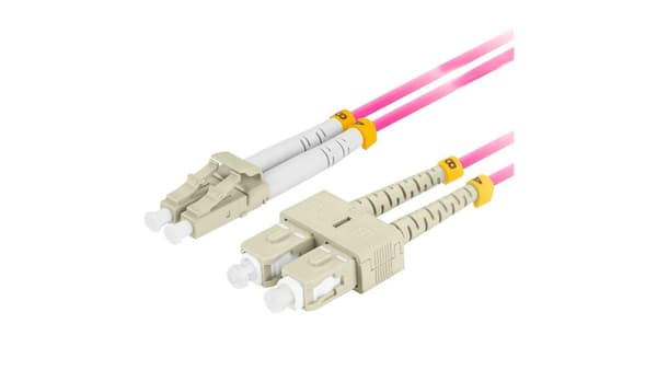 Light air patchkabel mm lc/upc-sc/upc duplex 3.0mm om4 50/125 5m lila