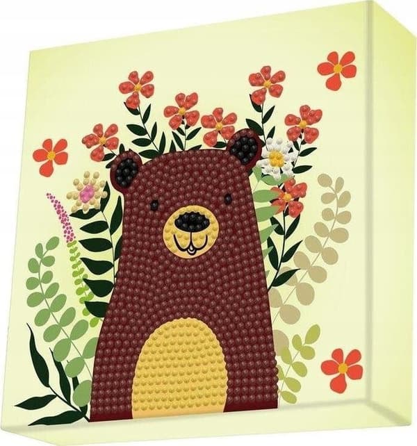 Diamantbroderi Dotz Diamond, Dotz box Diamantmosaik Bamse Brun DBX053