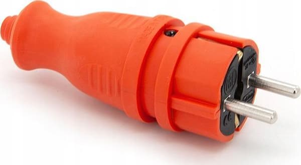 Ilmatiivis kumitulppa 230V IP 44 16A schuko, oranssi, TWGP-SCH