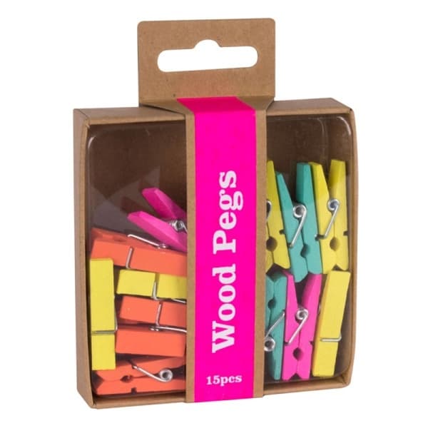 Puiset klipsit Fluor Collection 15kpl MIX