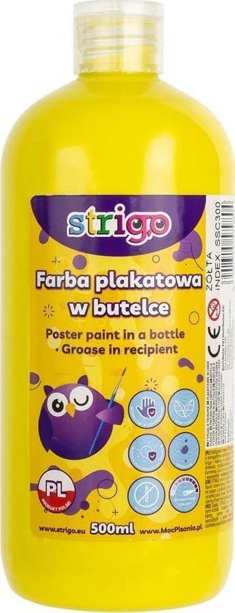 Affischfärg i flaska 500ml gul STRIGO