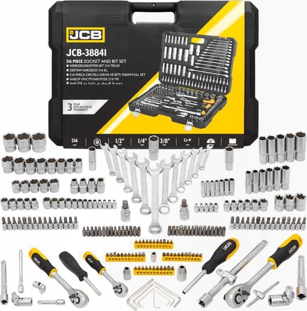 JCB AVAINSARJA 216 kpl. 1/2\" 3/8\" 1/4\"