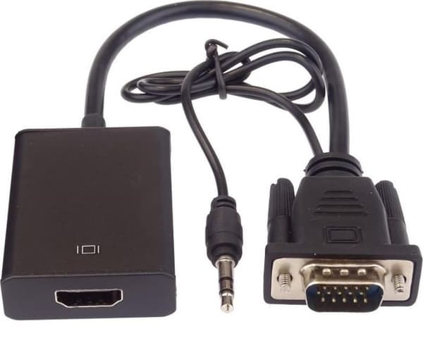 AV-sovitin PremiumCord HDMI - D-Sub (VGA) + Jack 3.5mm musta
