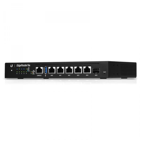 Ubiquiti 6-portars EdgeRouter med PoE EdgeRouter 6P, Ethernet WAN, Gigabit Ethernet, Svart