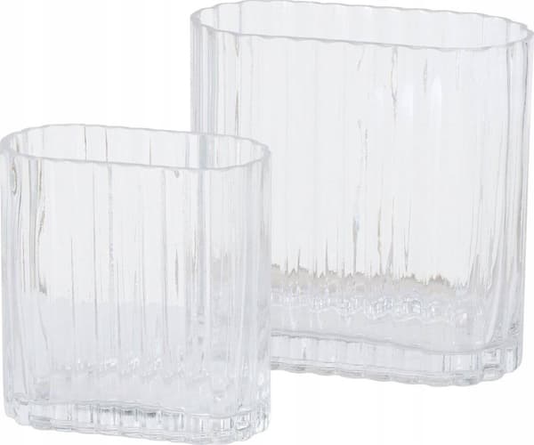 Boltze TULIPA glasvas, avlång, transparent glas, 2 delar