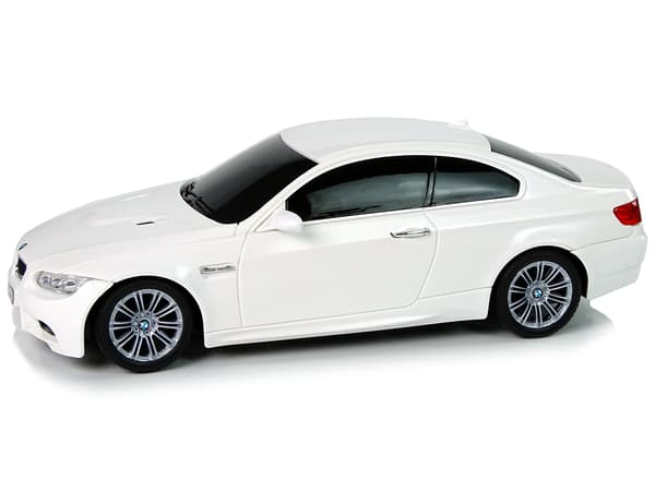 Fjernstyret BMW M3 Hvid 2.4G Pilot Rat 1:18 Lyd Lys