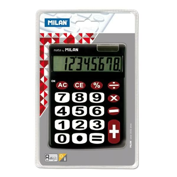 Lommeregner Milan Sort (14,5 x 10,6 x 2,1 cm)