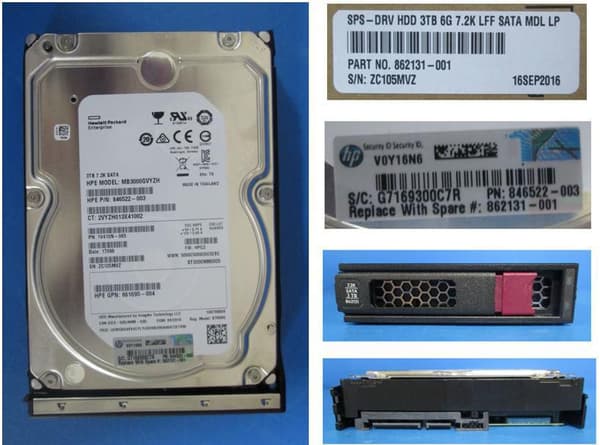 Hewlett Packard Enterprise DRV HDD 3TB 6G 7.2K LFF SATA MDL LP