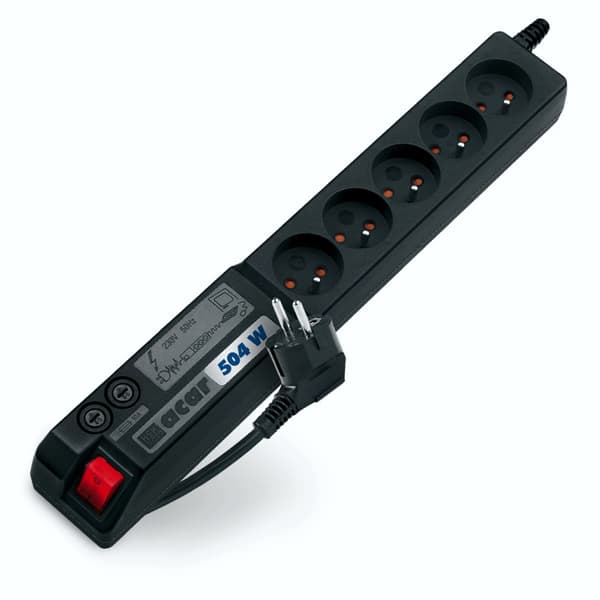 Overspændingsbeskyttelsesliste Acar 504W 5,0m sort