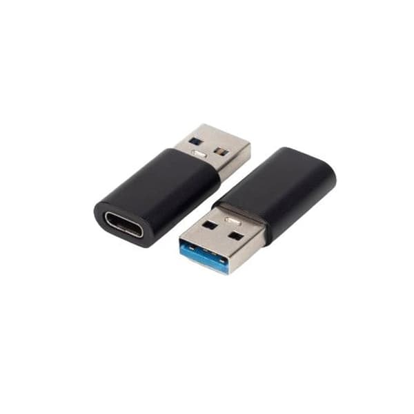 MicroConnect USB-A til USB-C Adapter, 10 Gbps Sort Adapter, USB-C stik kan bruges på begge sider