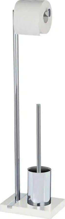 Wenko WC-paperiteline ja WC-harja, NOBLE WHITE - 2 in 1, WENKO
