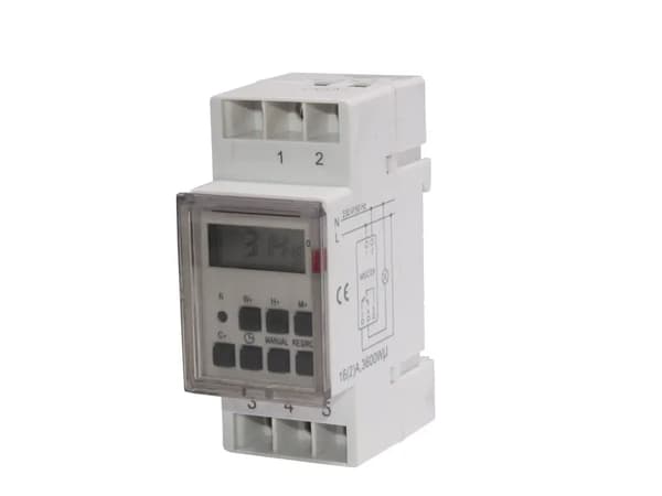 Maclean digital timer MCE09 til DIN-skinne 10 programmer 3600W maks. 156 programmer