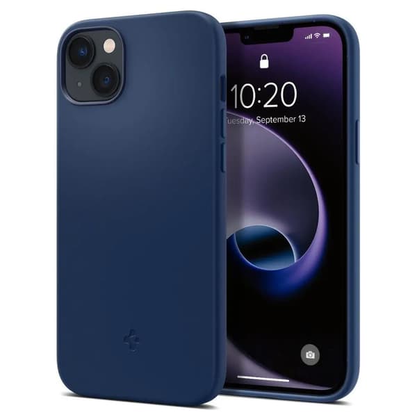 Spigen Silicone Fit Mag Cover med MagSafe til iPhone 14 Plus – blå
