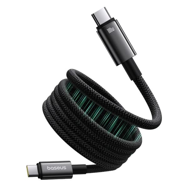 Baseus USB-kaapeli Baseus Tungsten Gold Magneettinen USB-C/USB-C 100W 1m - Musta