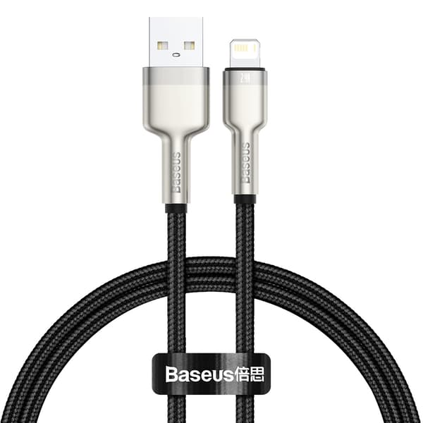 Baseus Lightning Cafule Series Metall datakabel 2.4A 0.25m Svart