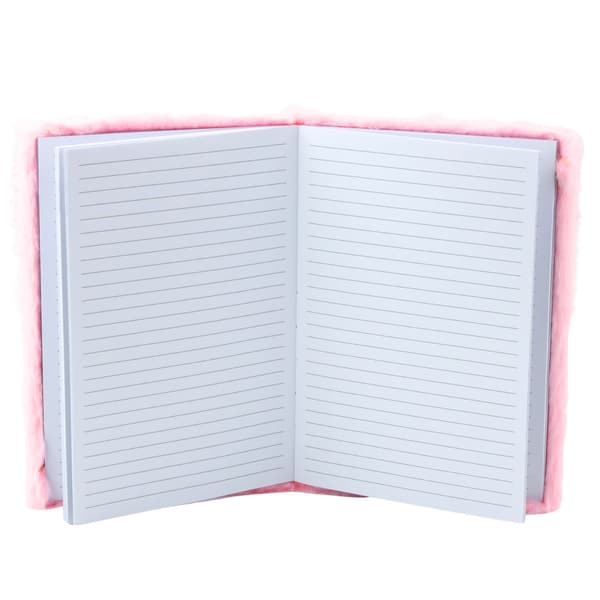 Plys Notesbog Linjeret Stjerne med Konfetti Pink A5 80 Sider