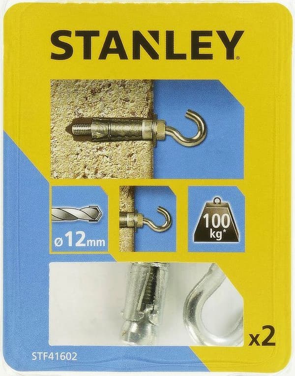 Ankkuri suoralla koukulla täysimateriaaleille 12mm (2kpl) STANLEY FATMAX