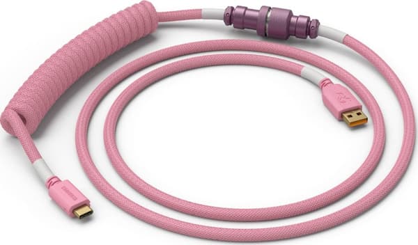 Glorious Spiral kabel Prism Pink, USB-C til USB-A spiralkabel - 1,37 m, pink